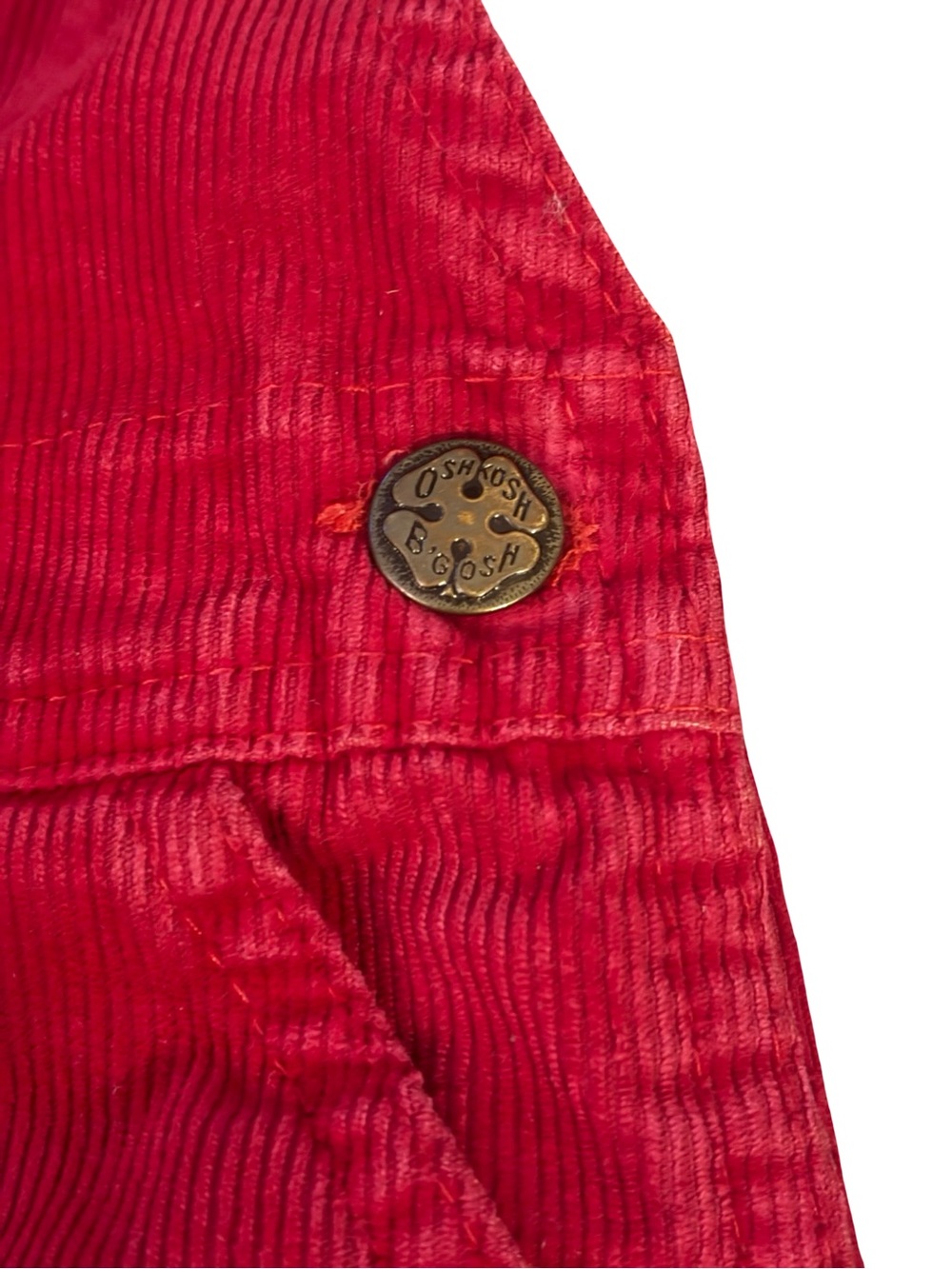 Vintage Vestbak Genuine Article OshKosh B'gosh Red Corduroy Kids Overalls - Picture 5 of 8